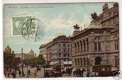 30968 Ak Wien Opernring mit K.K. Hoftheater 1910