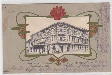 30874 Ak Gruß aus Rathenow a. Havel Konditorei 1906