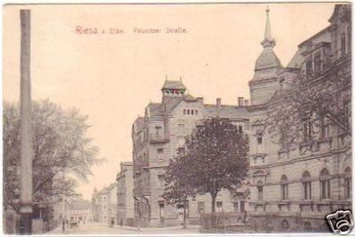 28751 Ak Riesa an der Elbe Pausitzer Straße 1914
