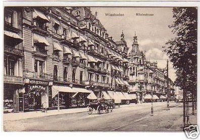 28793 Ak Wiesbaden Wilhelmstraße mit Geschäften 1912
