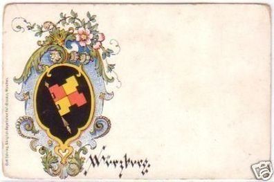 28894 Ak Wappen Würzburg um 1900