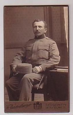 29183 Foto K&K Soldat mit Seitengewehr Tetschen um 1910