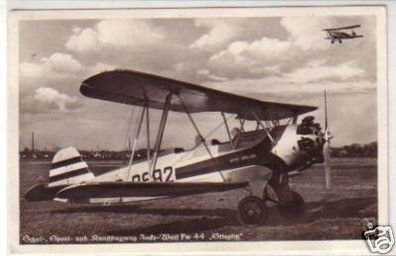 29198 Ak Flugzeug Focke Wulf Fw 44 "Stieglitz" 1934