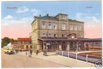 29403 Ak Riesa an der Elbe Bahnhof 1942