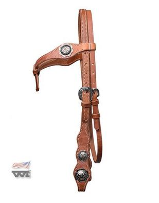 Western Imports Kopfstück Knotted Headstall w. Conchas