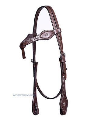 Western Imports Kopfstück dark brown Knotted Headstall w. Dots