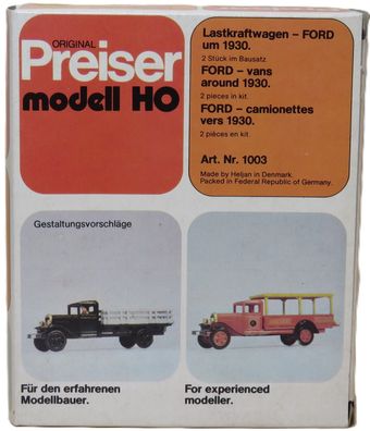 Preiser 1003 - Lastkraftwagen - Ford - Bausatz - HO - 1:87 - Originalverpackung