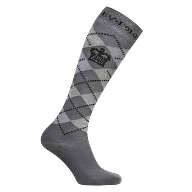 HV POLO Kinder Reitsocken Kniestrümpfe HVPArgyle Grey-Lightgrey