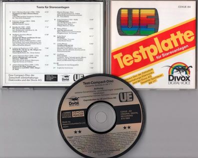 CD TEST Compact-disc © 1984 Denon CDXUE-84 Japan demonstration disc Testplatte