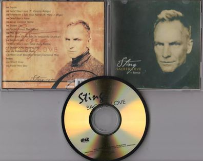 Sting CD CDr SACRED LOVE + Bonus © 2003 Czech Import ? --- 16-track - Remixes