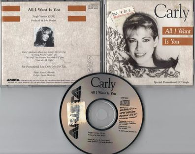 Carly Simon 1-track Promo-CD ALL I WANT IS YOU © 1987 USA Arista ASCD-9653