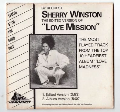 Sherry Winston Promo-CD LOVE Mission 1989 USA by PDO 2-track very rare Funk Soul