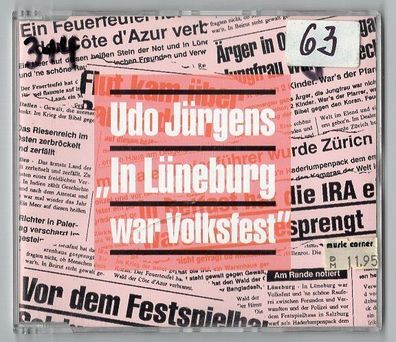 Udo Jürgens CD-SINGLE IN Lüneburg WAR Volksfest 1992 BMG Ariola 665 072 wie neu