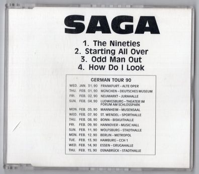 Saga Promo-CD THE Nineties © 1989 Bonaire 4-track 662 827 - Pop Rock Arena Rock