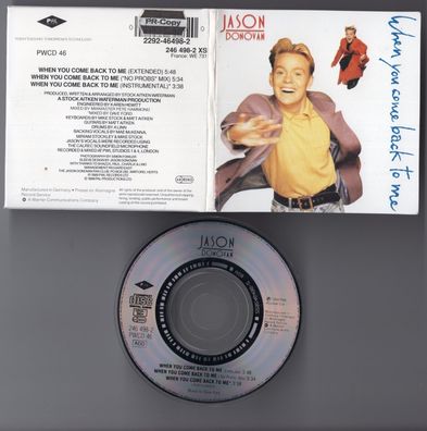 Jason Donovan CD-SINGLE 3-Inch WHEN YOU COME BACK TO ME Extended PWL - near mint