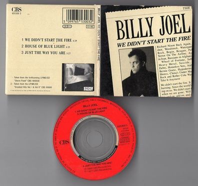 Billy Joel CD-SINGLE 3-Inch WE DIDN'T START THE FIRE © 1989 CBS 3-track 655300 3