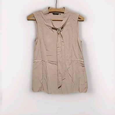 Yessica Premium C&A Bluse Damen Gr. 34 beige ärmellos Shirt Viskose C2