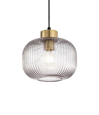 Ideal Lux MINT-2 SP1 Pendelleuchte mit E27 Fassung Struktur Rauchglas Landhausstil