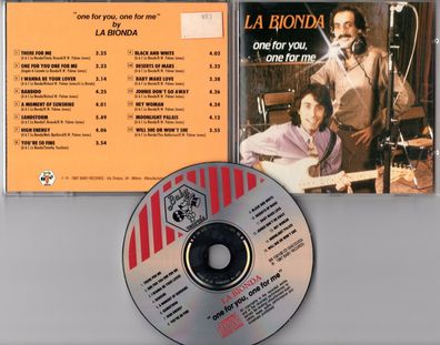 La Bionda CD ONE FOR YOU, ONE FOR ME 1987 rare Italy Funk Soul CD BR 15608 MINT