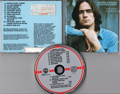 James Taylor CD SWEET BABY JAMES 1st press TARGET smooth edged case Carly Simon