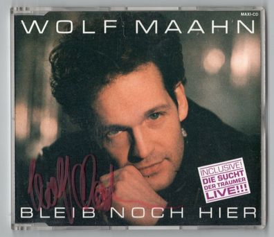 Wolf Maahn Maxi-CD BLEIB NOCH HIER 1989 West Germany signiert signed autographed