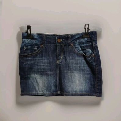 AMISU Rock Gr. 40 Damen Jeansrock Minirock blau kurz Mini C1