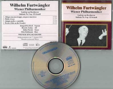 Wilhelm Furtwängler CD Beethoven Sinfonie Nr 9 Bellaphon 689?22?005 West Germany