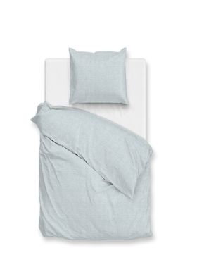 Zo! Home Flanell Bettwäsche 155x220 Flanella di Lino Mint green uni Melange grün