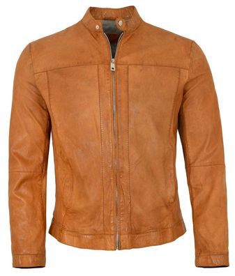 Milestone - Herren Lederjacke Lammnappa camel