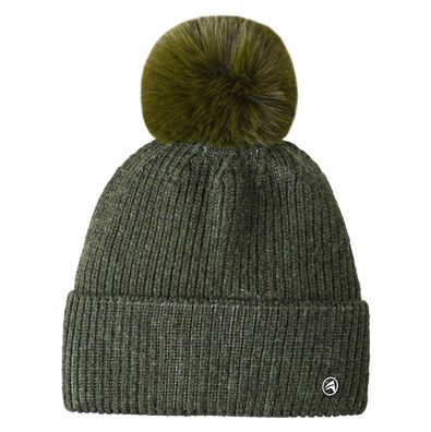 Euro-Star Damen Mütze Beanie ESLucilla dark olive mit Silberfäden