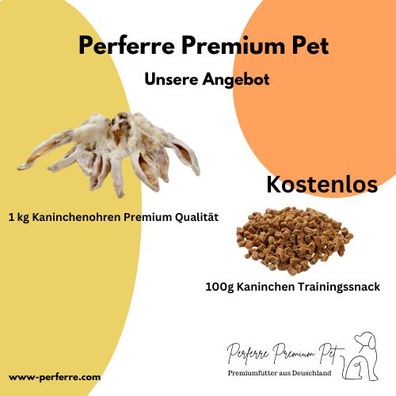 1 kg Kaninchenohren+ Kaninchen Trainingsnack Kostenlos Kauartikel Hundesnack