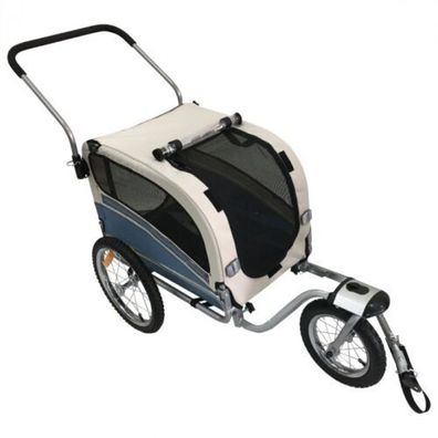 Hundefahrradanhänger Buggy 2-in-1 Fahrradanhänger und Jogger für Hunde (Blau)