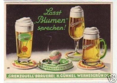 29862 Reklame Ak Grenzquell Brauerei Wernesgrün um 1940