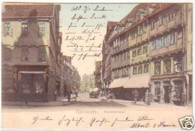 29656 Ak Hannover Marktstrasse mit Geschäften 1907
