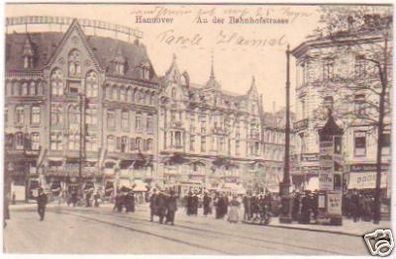 29651 Feldpost Ak Hannover an der Bahnhofstrasse 1916
