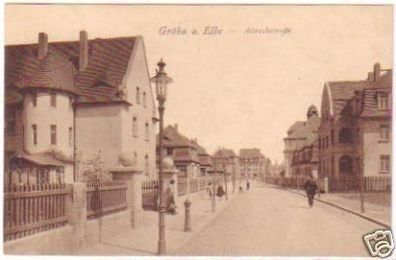 29625 Ak Gröba an der Elbe Altrockstrasse um 1920