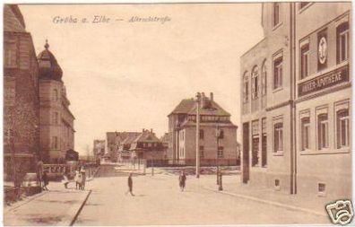 29624 Ak Gröba an der Elbe Altrockstrasse Apotheke 1919