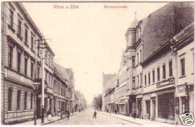 29601 Feldpost Ak Riesa an der Elbe Wettinerstraße 1918