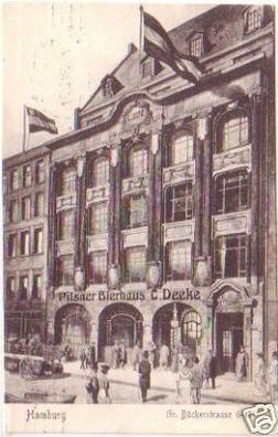 27707 Ak Hamburg Gr. Bäckerstraße Pilsner Bierhaus 1907