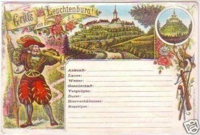 27788 Ak Lithographie Gruß von der Leuchtenburg 1896