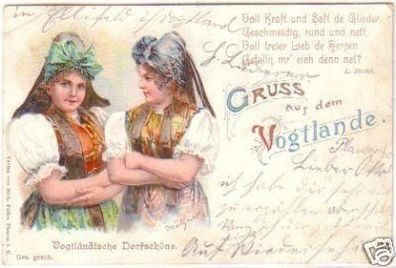27834 Ak Lithographie Gruß aus dem Vogtlande 1901