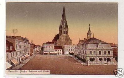 28088 Ak Demmin Kirche, Rathaus und Markt 1924