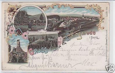 28181 Ak Lithographie Gruß aus Elbingerode 1902