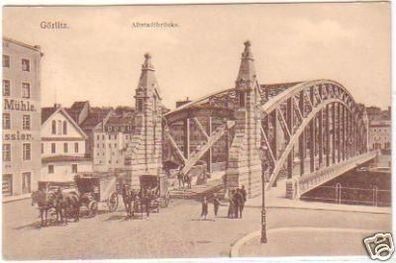 28370 Ak Görlitz Altstadtbrücke mit Kutschen 1921