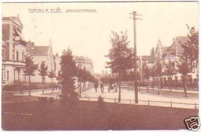 28469 Ak Torgau an der Elbe Bahnhofstraße 1918