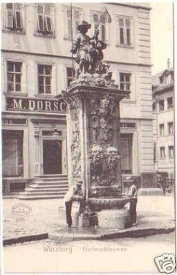 26114 Ak Würzburg Fischmarktbrunnen um 1900