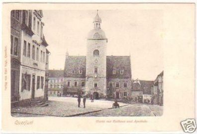 26245 Ak Querfurt Markt mit Rathaus und Apotheke 1908