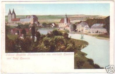26353 Ak Schloß Rochlitz und Dorf Zassnitz 1900
