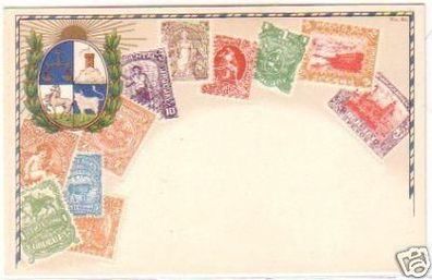 26419 Briefmarken Ak Lithographie Uruguay um 1900
