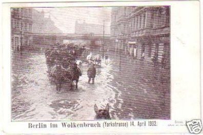 26486 Ak Berlin im Wolkenbruch Yorkstrasse April 1902
